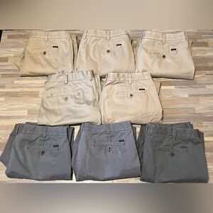 Men’s IZOD 36x30 Straight Pants Lot Of 8. Khaki & Blueish Gray